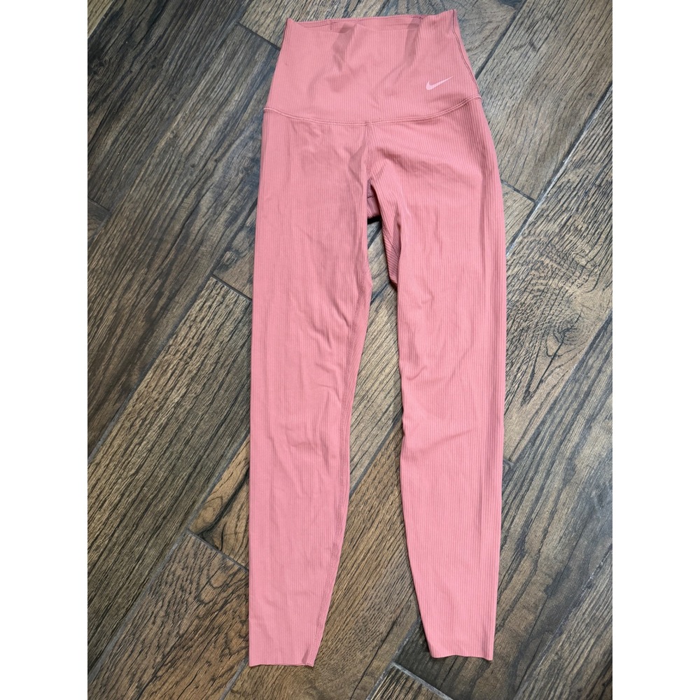 Nike Zenvy Dri-FIT Ribbed High-Rise 7/8 Leggings Pink HF1443-634 Womens XS